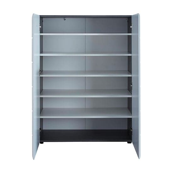 Aquila Shoe Cabinet In White High Gloss And Smoky Silver_7
