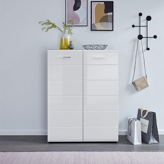 Aquila Shoe Cabinet In White High Gloss And Smoky Silver_1
