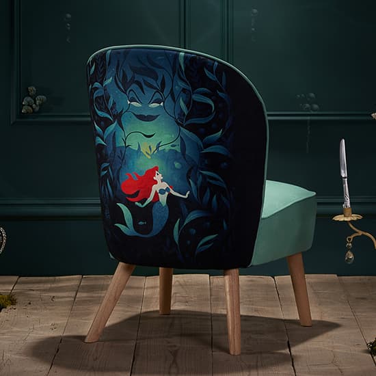 Little Mermaid Fabric Childrens Accent Chair In Green_2