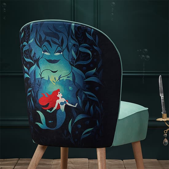 Little Mermaid Fabric Childrens Accent Chair In Green_3