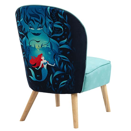 Little Mermaid Fabric Childrens Accent Chair In Green_10