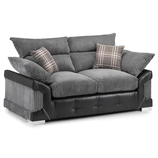 Litzy Fabric 2 Seater Sofa In Black And Grey_2