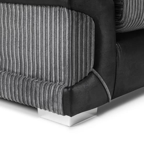 Litzy Fabric Large Corner Sofa In Black And Grey_2