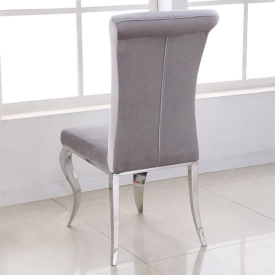 Liyam Soft Velvet Upholstered Dining Chair In Grey_2