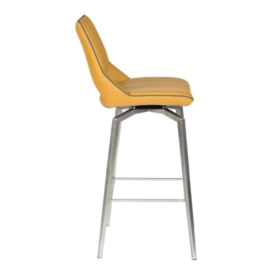 Mosul Bar Chair In Medallion Yellow Brushed Steel Legs_2