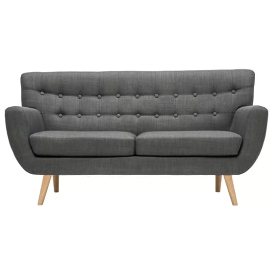 Lofting Fabric 3 Seater Sofa With Wooden Legs In Grey_4