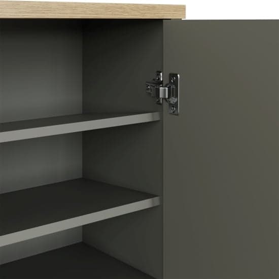 Loftus Wooden Shoe Storage Cabinet With 2 Doors In Grey_2