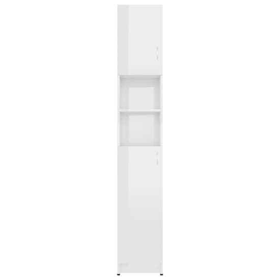 Logan High Gloss Bathroom Storage Cabinet With 2 Doors In White_5