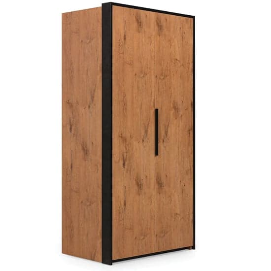 Logan Wooden Wardrobe Right With 1 Folding Door In Lancelot Oak_1