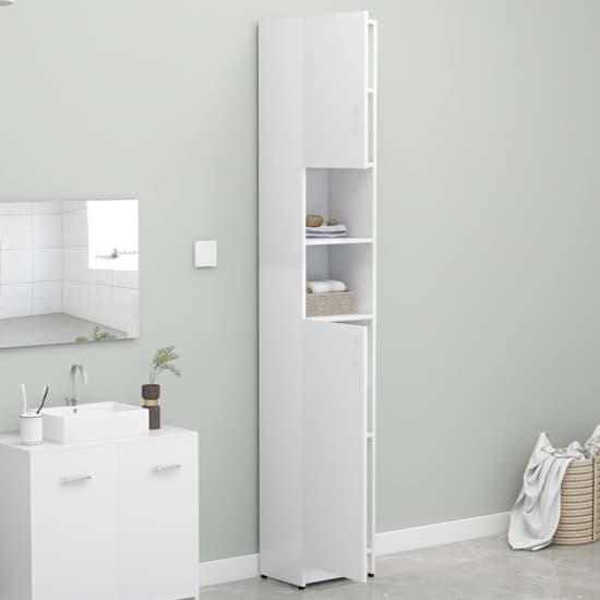 Logan Wooden Bathroom Storage Cabinet With 2 Doors In White_2