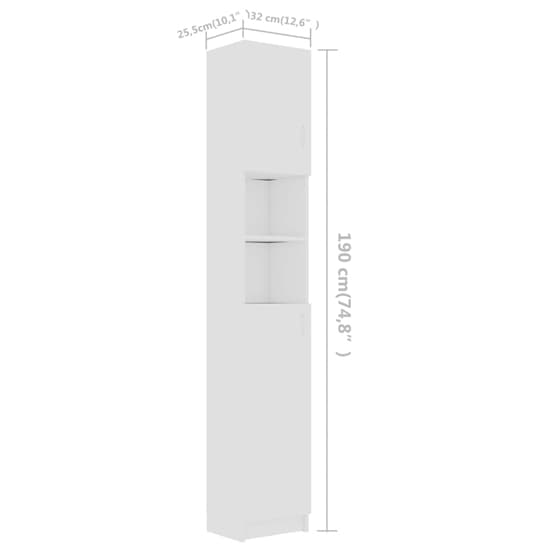Logan Wooden Bathroom Storage Cabinet With 2 Doors In White_6