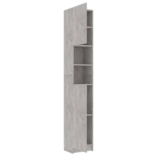 Logan Wooden Bathroom Storage Cabinet In Concrete Effect_4