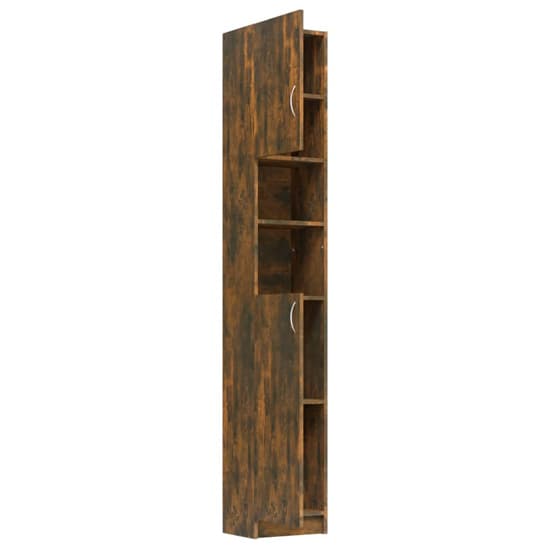 Logan Wooden Bathroom Storage Cabinet In Smoked Oak_5