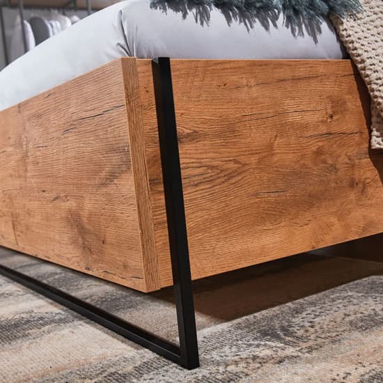 Logan Wooden Double Bed With Storage In Lancelot Oak_3