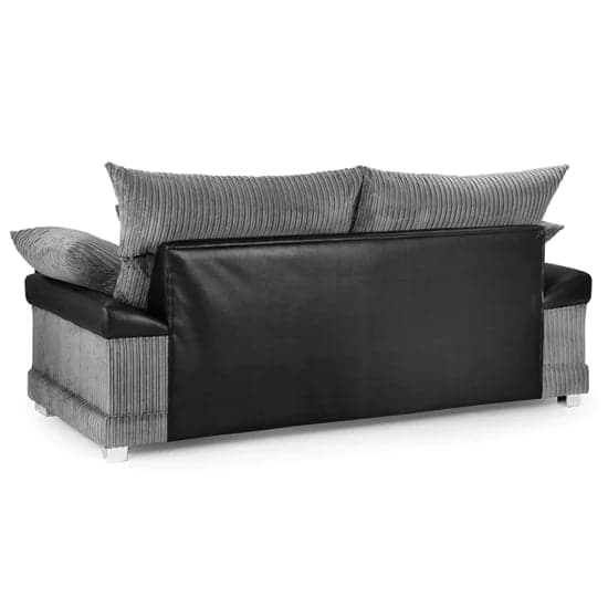 Logion Fabric 3 Seater Sofa In Black And Grey_2