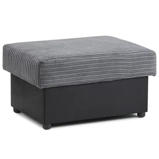 Logion Fabric Foot Stool In Black And Grey_1