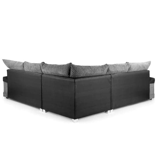 Logion Fabric Large Corner Sofa In Black And Grey_2