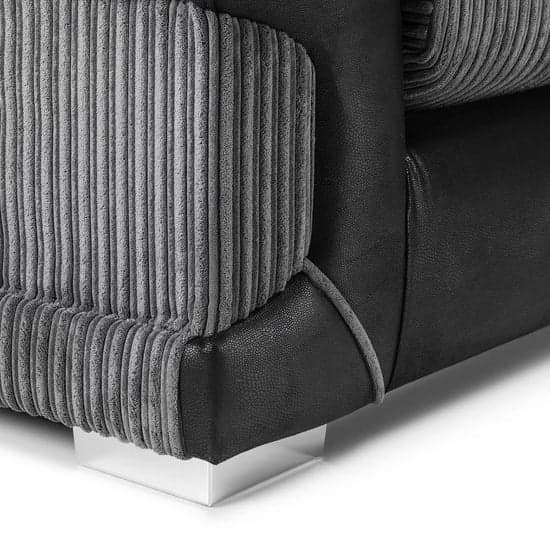 Logion Fabric Large Corner Sofa In Black And Grey_3