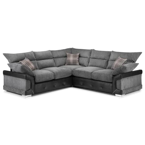 Logion Fabric Large Corner Sofa In Black And Grey_1