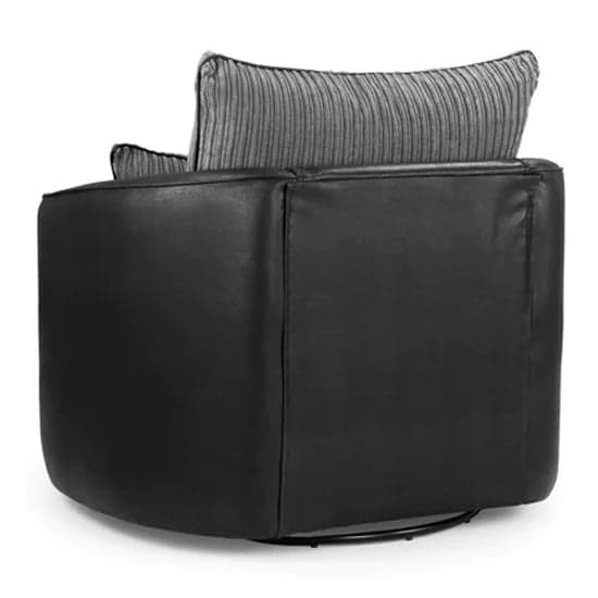 Logion Fabric Swivel Armchair In Black And Grey_2
