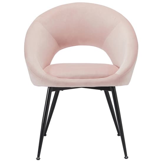Lolo Pink Velvet Dining Chairs With Black Legs In Pair_2