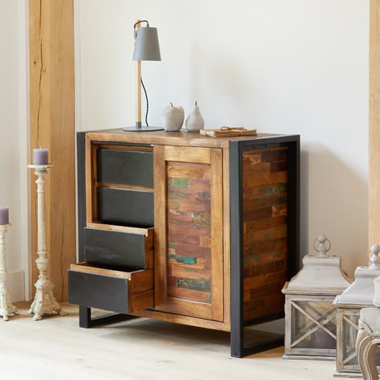 London Urban Chic Wooden 1 Door And 4 Drawers Sideboard_3