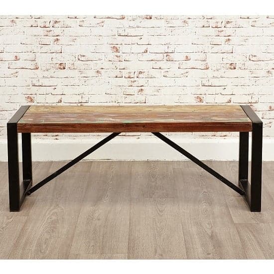 London Urban Chic Wooden Small Dining Bench With Steel Base