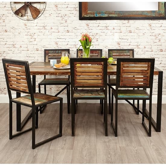 London Urban Chic Wooden Dining Table With Steel Base_5