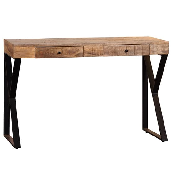 Longo Wooden Console Table With Metal Legs In Natural_2