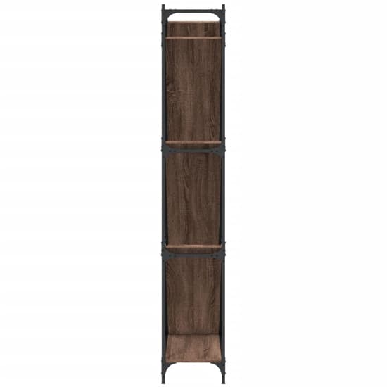 Looe Wooden Bookcase With Metal Frame In Brown Oak_5