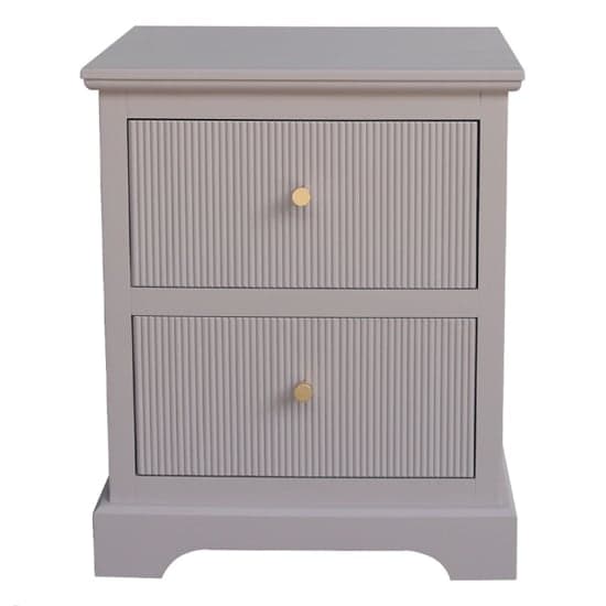 Lorain Pine Wood Bedside Cabinet With 2 Drawers In Summer Grey_1