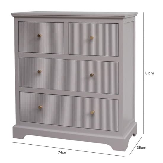 Lorain Pine Wood Chest Of 4 Drawers In Summer Grey_5