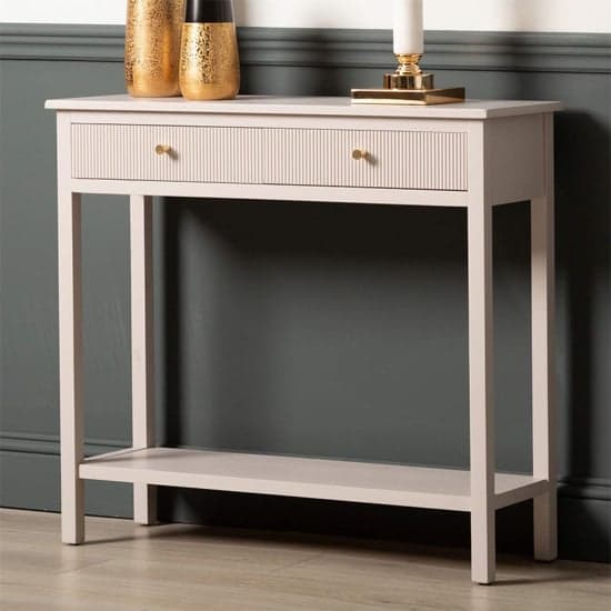 Lorain Pine Wood Console Table With 2 Drawers In Summer Grey_1