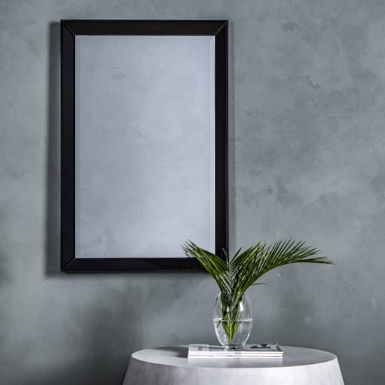 Lorain Rectangular Bevelled Wall Mirror In Black_2