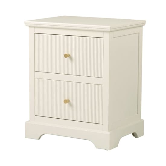 Lorain Wooden Bedside Cabinet With 2 Drawers In Frosty White_2