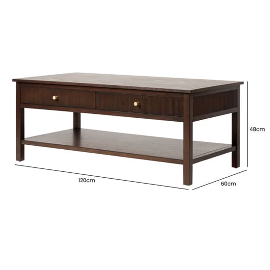 Lorain Wooden Coffee With 2 Drawers In Walnut Brown_7