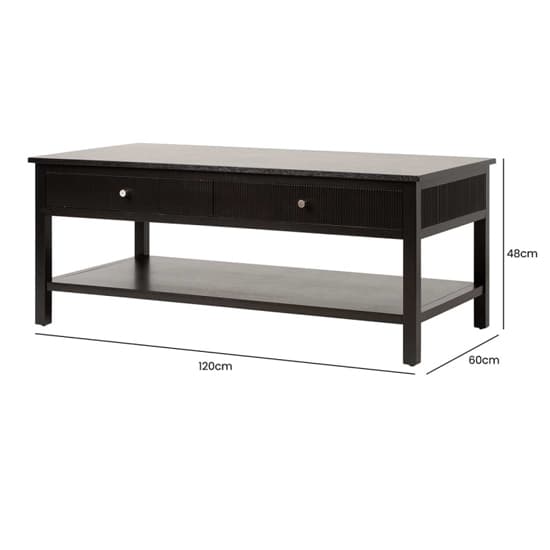 Lorain Wooden Coffee Table With 2 Drawers In Black_7