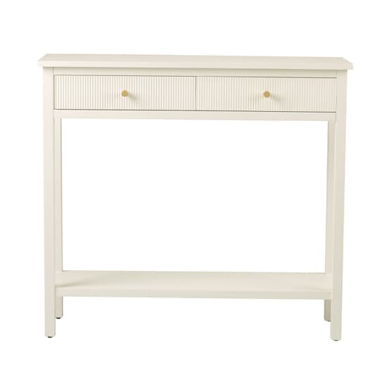 Lorain Wooden Console Table With 2 Drawers In Frosty White_2