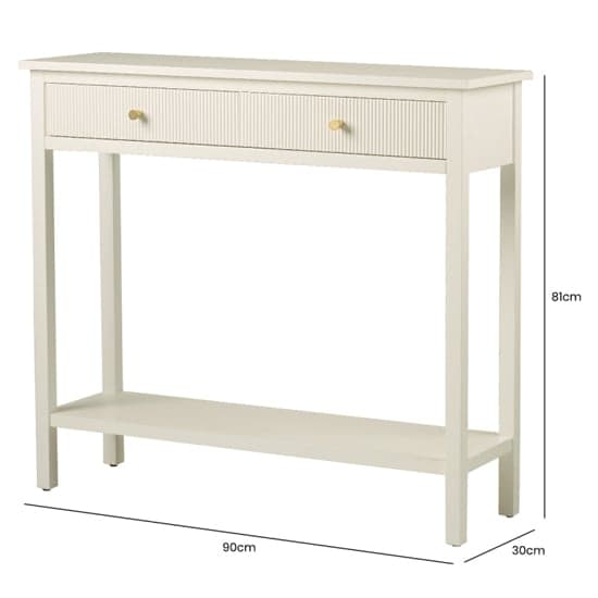Lorain Wooden Console Table With 2 Drawers In Frosty White_3