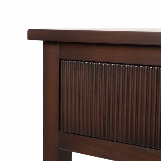Lorain Wooden Console Table With 2 Drawers In Walnut Brown_4