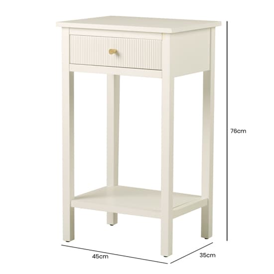 Lorain Wooden End Table With 1 Drawer In Frosty White_5