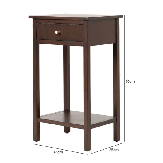 Lorain Wooden End Table With 1 Drawer In Walnut Brown_6