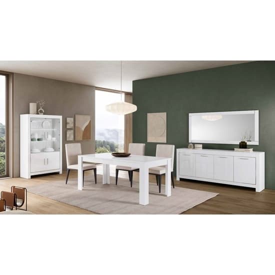 Lorenz Large Wooden Dining Table In White High Gloss_3