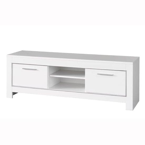 Lorenz Modern TV Stand In White High Gloss With 2 Doors_2