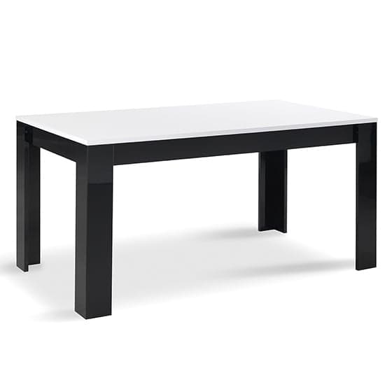 Lorenz Wooden Dining Table In Black And White High Gloss