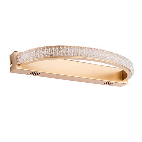 Lorenzo LED Clear Faceted Wall Light In Satin Gold_6