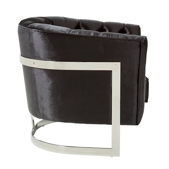 Lorman Velvet Accent Chair In Black With Silver Frame_3