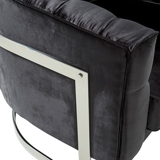 Lorman Velvet Accent Chair In Black With Silver Frame_4
