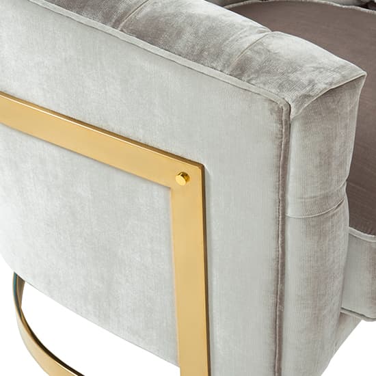 Lorman Velvet Accent Chair In Grey With Gold Frame_4