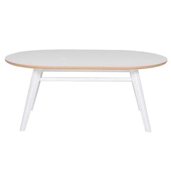 Lottie Oval Wooden Coffee Table In White_2